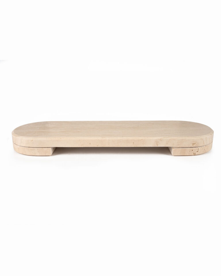 Luvia Mermer Oval Sunum Standı Traverten(15x45 cm)