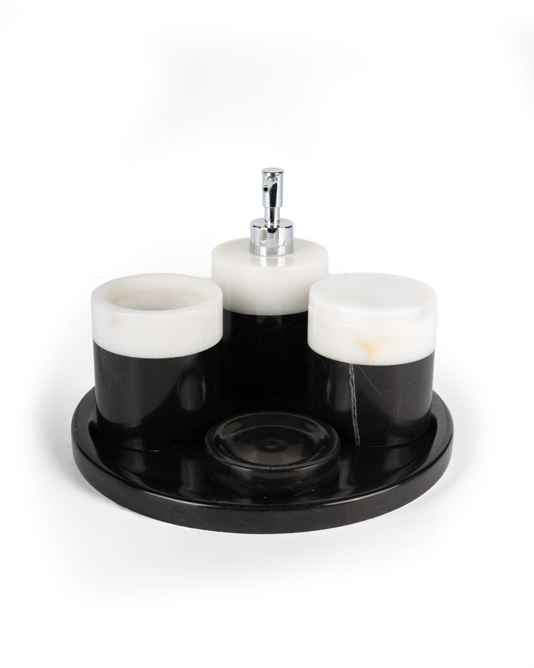 Duo Doğal Mermer 5 li Banyo Seti Alexander Black