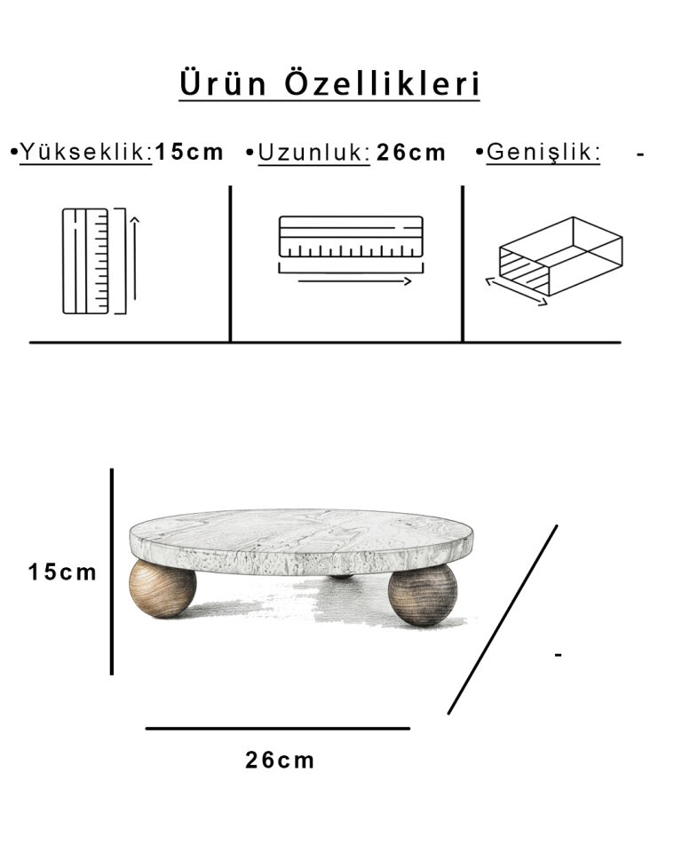 Milos Mermer Sunum Standı (30cm)
